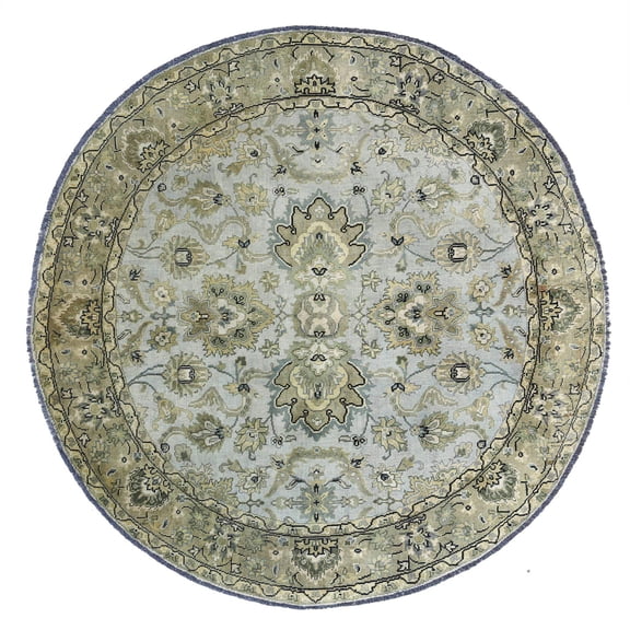 Hand Knotted Ziegler Wool Rug - 4'8'' x 4'11''