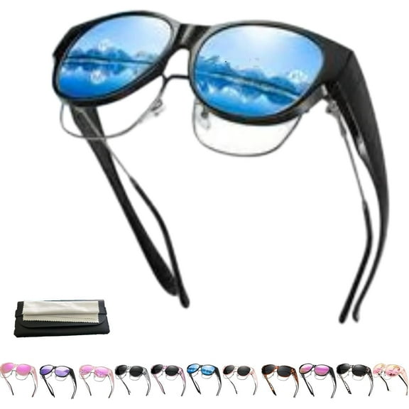 Filterseed polarized sunglasses, 2025 new polarized UV400 protection, fashionable round cat-eye sunglasses, can be worn over glasses (polarized version)