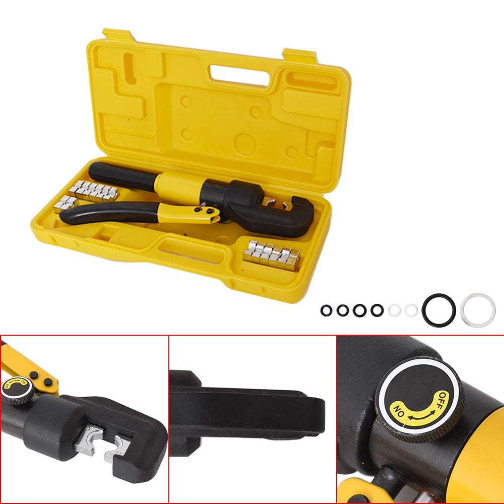 ALL-CARB 10 Ton Hydraulic Wire Battery Cable Lug Terminal Crimper Crimping Tool W/Case