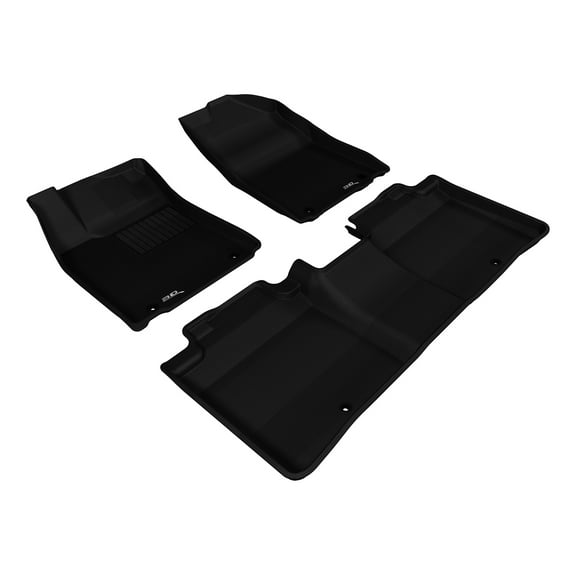 3D MAXpider Complete Set Custom Fit All-Weather Floor Mat for Select Lexus ES/ ES Hybrid Models - Kagu Rubber (Black)