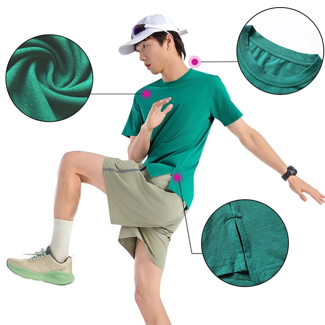 pstuiky camisetas de hombre, Camiseta con capucha elástica de manga corta para correr al aire libre de color sólido para hombre ropa de hombre s