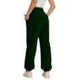 thumbnail image 4 of Rhuody Womens Pants Wide Leg Pants High Waist Trousers Elastic Waistband Wear Fall Winter Athleisure Bottoms Casual Wear Green 2Xl, 4 of 7