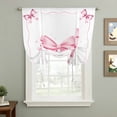 thumbnail image 2 of Valentine's Day Tie Up Curtains for Windows, Balloon Window Shades, Pink Bowknot Ribbon Modern Minimalist Art Kitchen Window Treatments Roll Up Curtain for Basement/Nursery 52"x45", 2 of 8