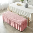 thumbnail image 4 of pitrice Long Bench Cover Bench Seat Furniture Protector for Living Room Hotel Decor Pink, 4 of 8