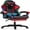 Red + LED Lights, variant on Gaming Chair, Seenda Video Game Chair with Footrest and Lumbar Support, Ergonomic Computer Chair Height Adjustable with Swivel Seat and Headrest, White
