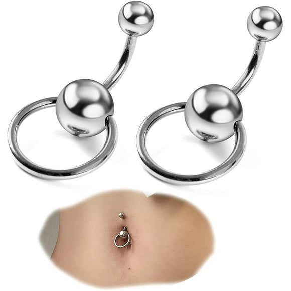 2pcs Steel Navel Belly Button Ring Piercing Sexy Belly Piercing Navel Ring