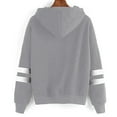thumbnail image 4 of Gray Hoodies for Women Stripe Long Sleeves Printing Hoodie Sweatershirt Tops Blouse Fall Tops for Women 2025, 4 of 6
