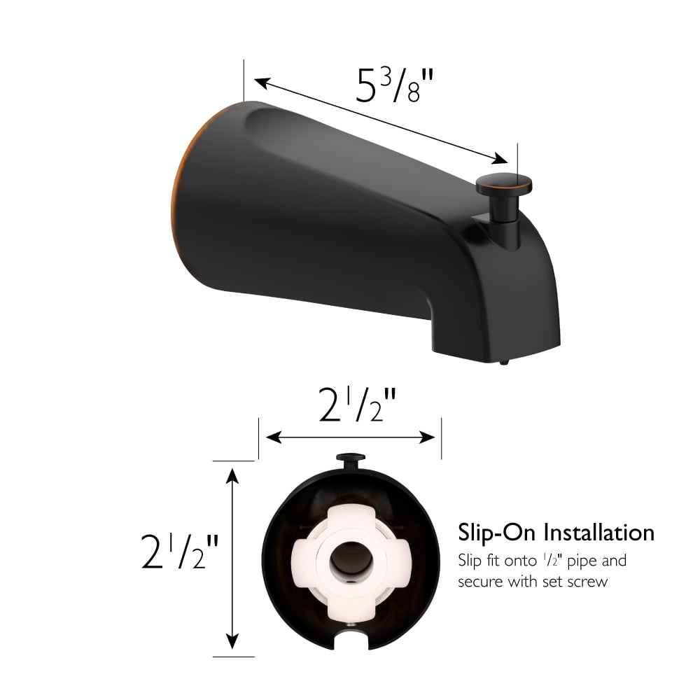 Design House 522938 Wannenauslauf 5 Zoll – Slip-On Umstellauslauf In Bronze Geölt, Für Dusche & Badewanne