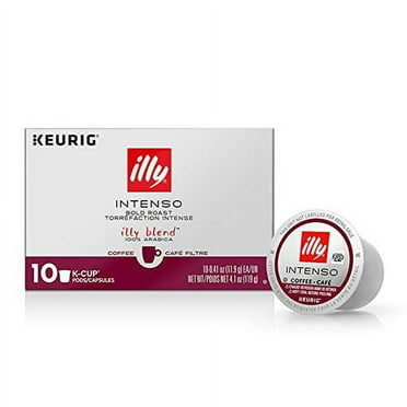 illy Coffee, Intense & Robust, Intenso Dark Roast Coffee K-Cups, Made With 100% Arabica Coffee, All-Natural, No Preservatives, Coffee Pods for Keurig Coffee Machines, 10 K-Cup Pods (Pack of 1)