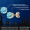 thumbnail image 2 of Gem Stone King 18K Yellow Gold Plated Silver Blue Apatite Stud Earrings for Women Men (1.64 Cttw, Gemstone Birthstone, Round 6MM), 2 of 6