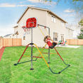 thumbnail image 1 of ToyKraft Jungle Gym for Kids Indoor Climbing Set, Childrens Playground Gymnastics Bars Height Adjustable Foldable with Complete Accessories, Swing, Trapeze Rings, Basketball Hoop Home Climber Trainer, 1 of 8