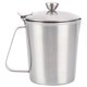 thumbnail image 1 of Taza de café con leche, taza medidora gruesa de acero inoxidable 304, jarra para espumar leche con cubierta de báscula, 500ml con tapa, 1 of 5
