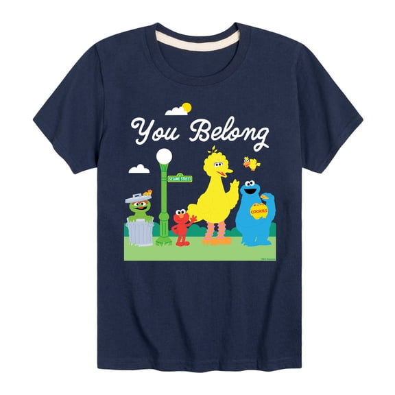 Sesame Street - You Belong - Toddler and Youth Short Sleeve Graphic T-Shirt