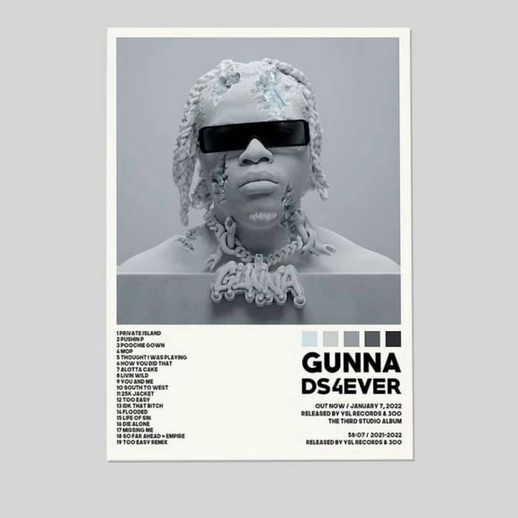 Music Poster - Gunna Rapper - Ds4ever Album 2024 Poster - Vintage Style - Size 24x36 - Kiloa