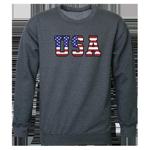 Rapid Dominance RS3-811-HCH-02 Chandail en Molleton Col Rond Graphique Texte Drapeau, Charbon Chiné - Moyen
