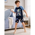 thumbnail image 6 of Beezizac Boys Summer Pajama Set, 2-Piece Raglan Sleeve Baseball Sports PJs - Short Sleeves & Shorts Soft Sleepwear Size 6, 6 of 7