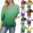thumbnail image 5 of Womens Long Sleeve Shirts Crew Neck Gradient Hoodless Sweatshirt Fashion Cute Casual Loose Pullover Spring Fall Tops, 5 of 5