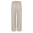 thumbnail image 4 of yunLCZ Women's Wide Leg Pants Womens Linen Pants Casual Loose Wide Leg Pants For Women Elastic Waist Palazzo Pants Trousers With Pockets Business Work Casual Pants, 4 of 4
