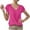 Hot Pink, variant on Admvng Going Out Tops For Women Solid Color V-Neck Five-Point Sleeve Casual Shirt Top S-3XL