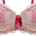 thumbnail image 4 of GEWSEY Women's Push Up Bra Lightly Lined Sexy Floral Embroidery Lace Supportive Bowkont Bras (Beige, 34B), 4 of 4