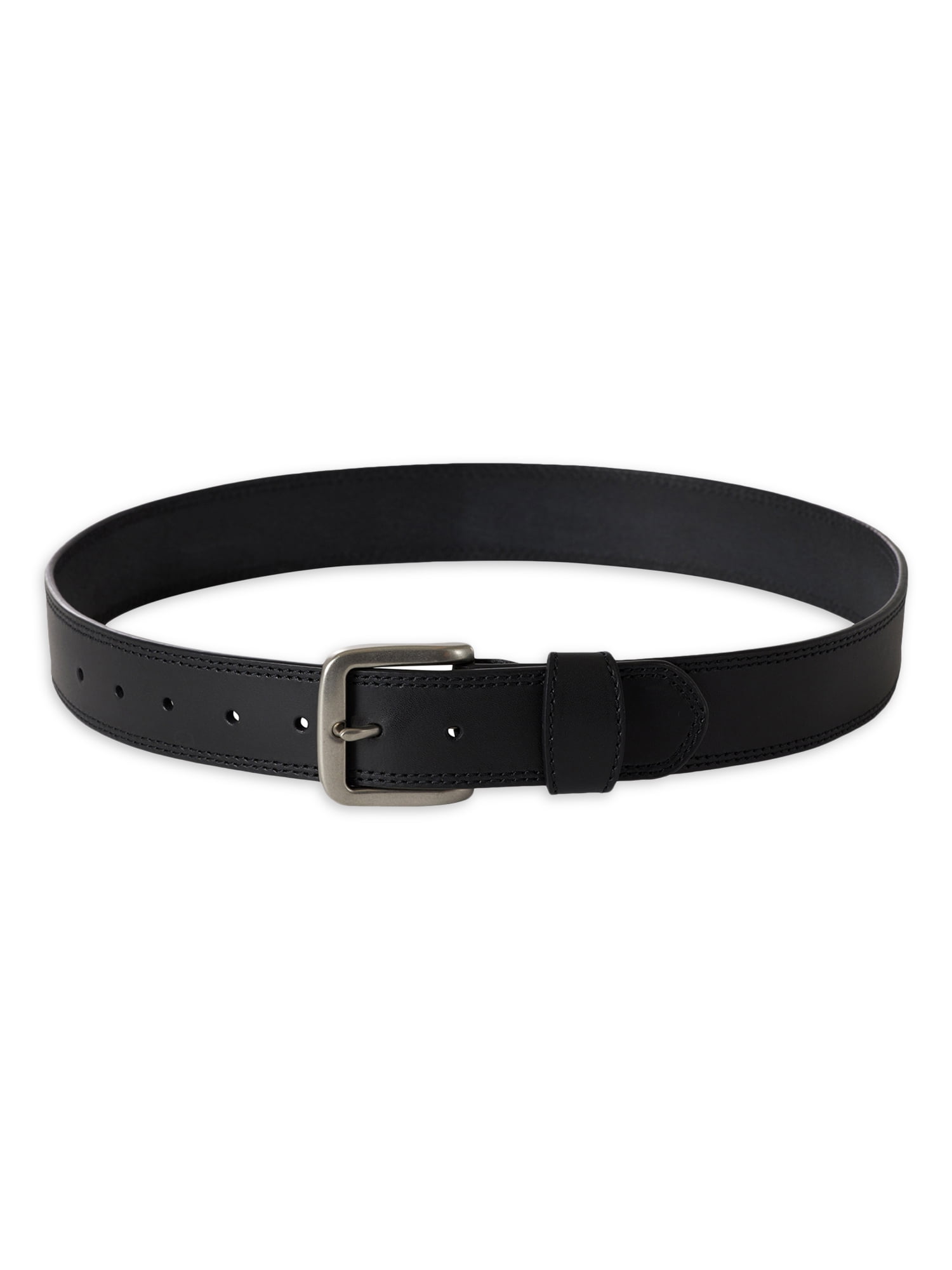 Wrangler Men's Black Strap Belt with Polished Nickel Hardware