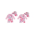 thumbnail image 2 of BemeyourBBs Toddler Baby Girl One Piece Swimsuit Newborn Infant Girl Bathing Suit UPF 50+ Short Sleeve Rash Guard Half Zipper Seahorse Swimwear Sunhat Set, 2 of 9