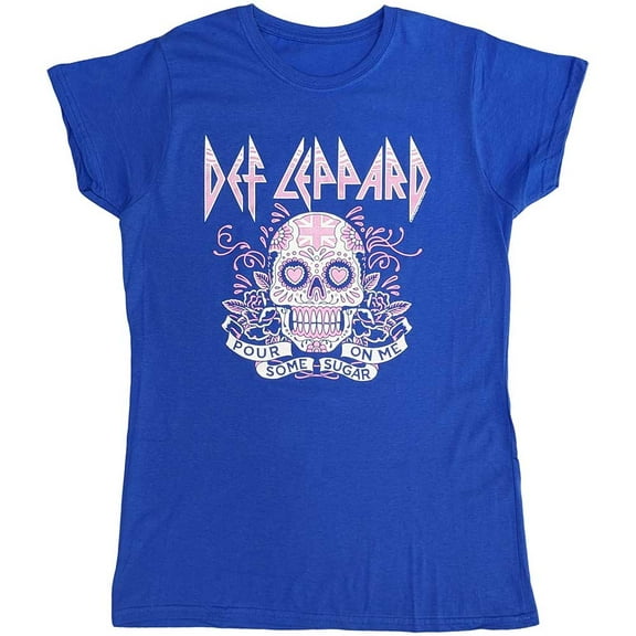 Def Leppard Women's T-Shirt: Pour Some Sugar On Me Skull Tour 2019 (Ex-Tour)