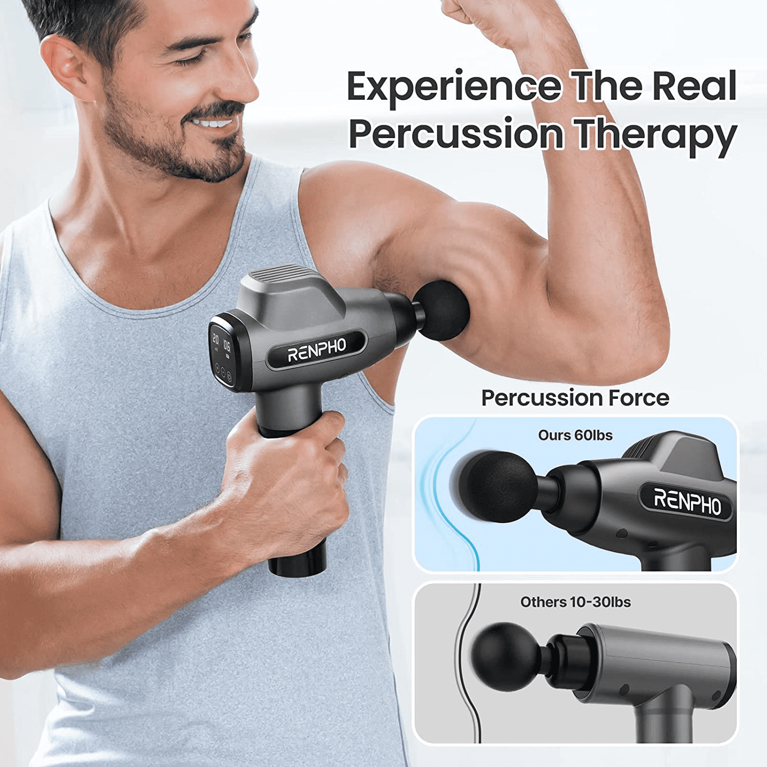 RENPHO Massage Gun Deep Tissue with Heat and Cold, Percussion