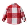 thumbnail image 4 of Hpapadks Girls Tops Kids Long Sleeve Lapel Button Down Plaid Shirt Coat Tops with Pockets Boys Shirts Red 6 Months-12 Months, 4 of 4