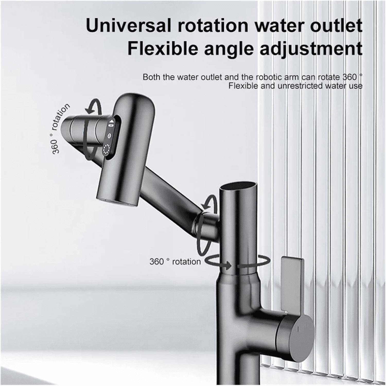 Bathroom Faucet with Digital LED Display: 1080° Swivel Spout & Temperature Sensor - Single Handle Vanity Faucet with Multifunction Spray - Easy Install Basin Faucet