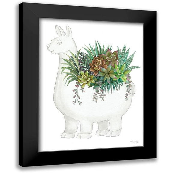 Jacobs, Cindy 12x14 Black Modern Framed Museum Art Print Titled - Proud Llama Pot II