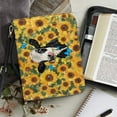 thumbnail image 4 of FOR U DESIGNS Sunflower Cow Butterfly Leather Bible Bags Soft Bible Case with Shoulder Strap Leather Bible Bags Organizer Size 2X-Large Portable Bible Case Bag Book Carrying Case Bible Accessory, 4 of 7