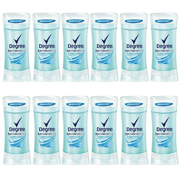 Pack of (12) Degree for Women Invisible Solid Anti-Perspirant Deodorant MotionSense, Active Clean 2.6 oz