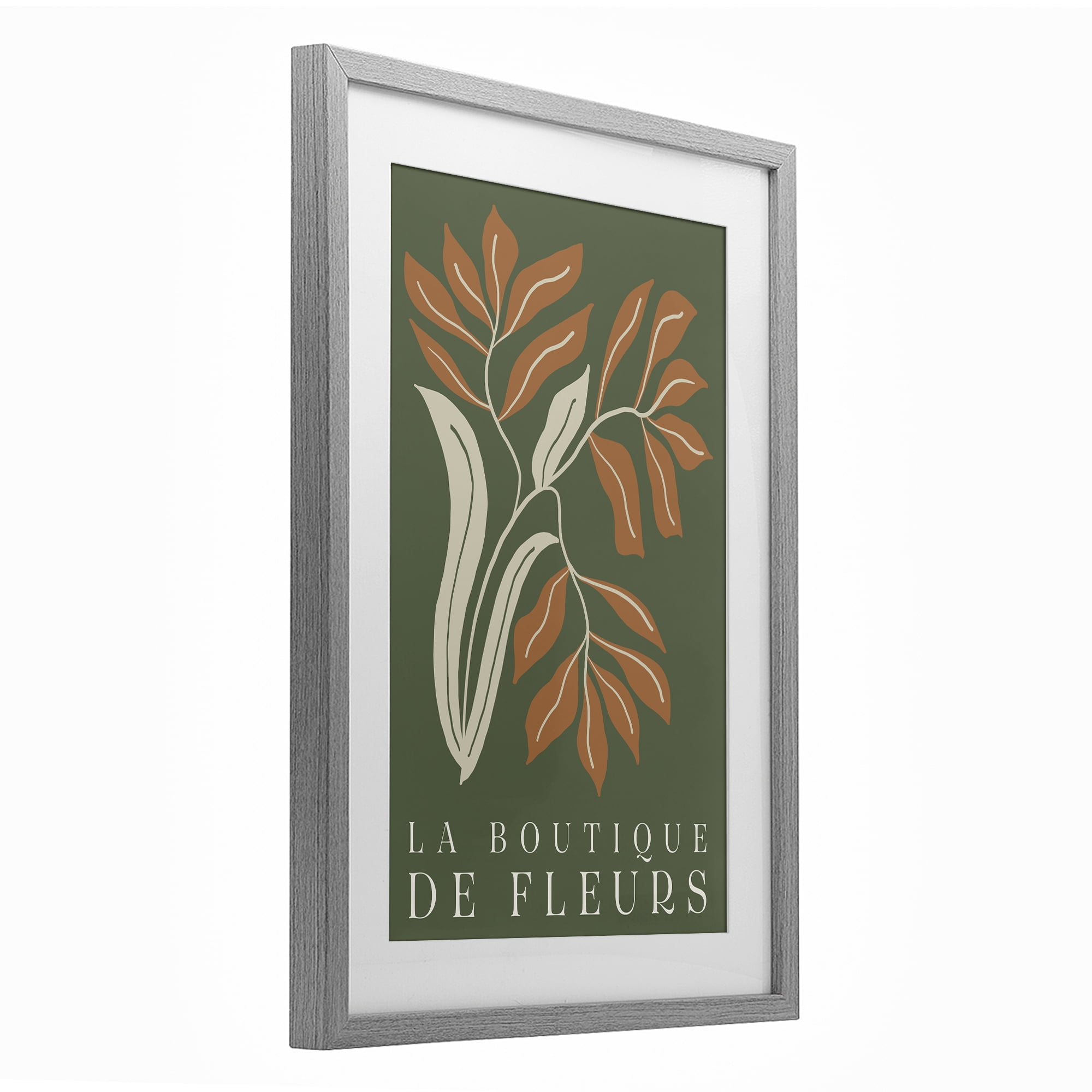 Stupell Industries Flower Shop Midcentury Minimal Gray Framed Print Under Glass, design by Emily Navas