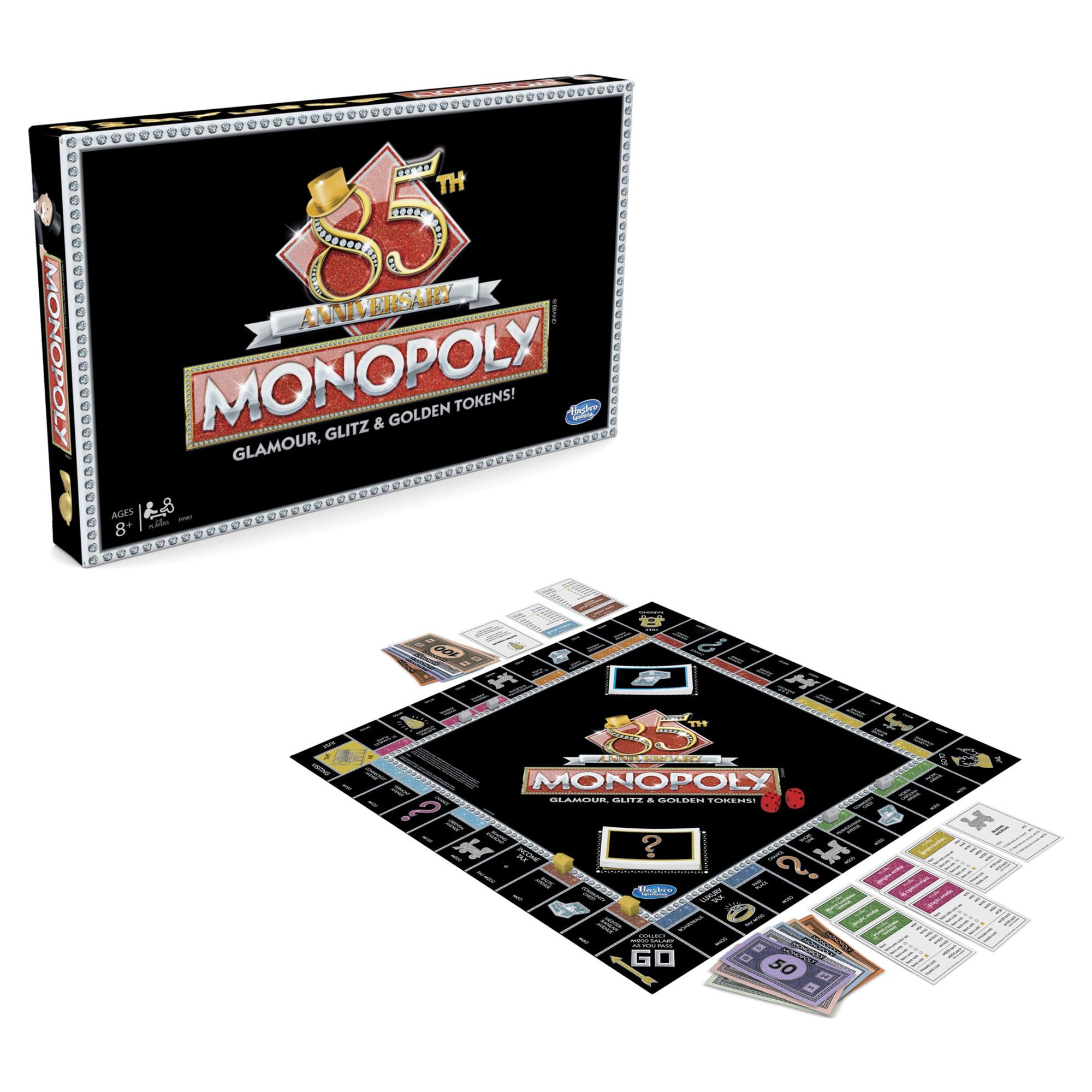 Monopoly 85Th anniversary Game, includes 8 Golden tokens - image 2 of 8