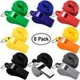 FineGood 8 Pcs Whistle, Coaches Referee Whistles with Lanyard for