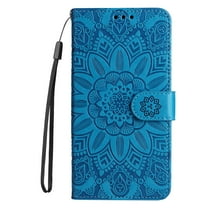 iPhone 8 Wallet Case, iPhone 7 Case, Dteck Embossed Flower PU Leather Flip Stand Case Cover With Hand Strap [Built-in Card Slots] For Apple iPhone 8 / iPhone 7, Blue