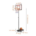 thumbnail image 3 of VEVOR Basketball Hoop, 5-7 ft Adjustable Height Portable Backboard System, 28 inch Basketball Hoop & Goal, Kids & Adults Basketball Set with Wheels, Stand, and Fillable Base, 3 of 9
