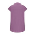 thumbnail image 6 of Eryao Saving Deals Womens Cap Sleeve V Neck T Shirts,Cotton Linen Button Down Shirts 2025 Casual Summer Cap Sleeve Collared Tunic Tops Loose Solid Blouses,Purple,XXL, 6 of 6