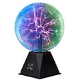 thumbnail image 2 of Katzco Colorful Plasma Ball - 8 Inch Static Electricity in a Vacuum Pressurized Glass Globe - Multicolor, Nebula, Thunder Lightning, Plug-in - for Parties, Decorations, Prop, Home, STEM, 2 of 15