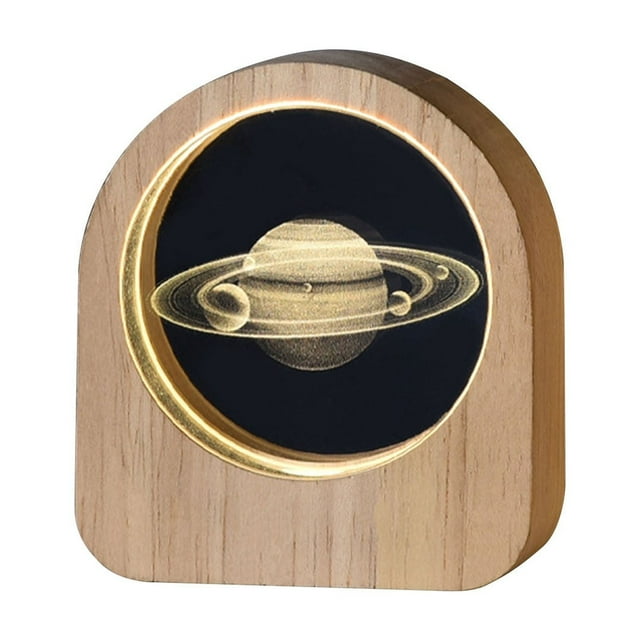 Glowing Crystal Night Light, LED Decorative Lamp with Saturn & Galaxy Designs, Portable Bedroom Decor for Kids and Adults