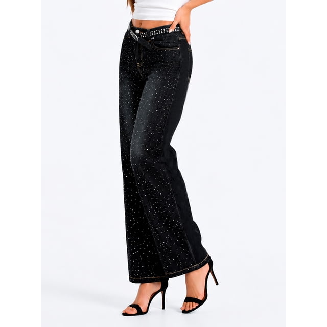 Jeans Dama Pantalon de mezclilla Shendy Vendy corte recto estilo wide leg jeans