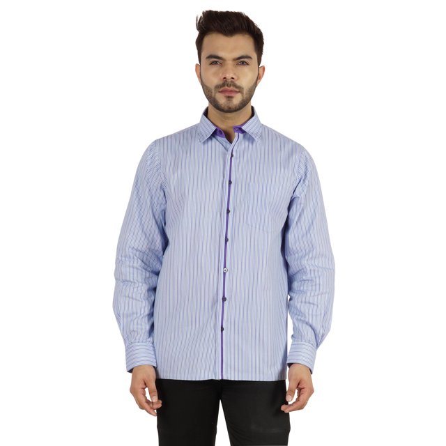 Bestman Printed Shirt For Mens Cotton Office Wear Long Sleeves Button Down Formal Shirts