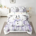 thumbnail image 3 of Manfei Winter Cute Snowman Bedding Comforter Set 7pcs, Merry Christmas Queen Bedding Sets, Teens Boys Girls Kids Reversible Queen Sheet Sets, Ultra Soft Home Decor, 3 of 8