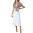 thumbnail image 2 of INSPIRE CHIC Women's Faux Fur Shawl Stole Winter 1920s Bridal Wedding Wrap XS Pink, 2 of 6