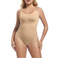 thumbnail image 2 of Lenpel Bodysuits for Women Sleeveless Scoop Neck Seamless Slimming Camisole Shapewear Body Shaper Waist Trainer, 2 of 6