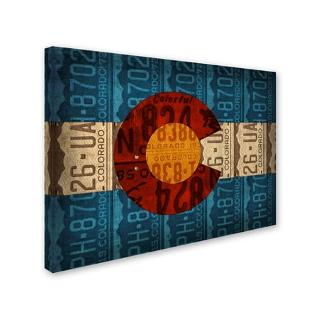 Trademark Fine Art 'Colorado State Flag License Plates' Canvas Art by Design Turnpike