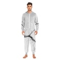 thumbnail image 2 of Gray Tree Branch Adult Onesie Pajamas Slim Fit Christmas One Piece Suit Pjs for Women and Men Hooded Zipper, 2 of 7
