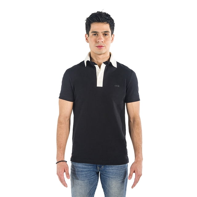 Playera Oggi Polo Slim Black Hombre