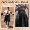 thumbnail image 4 of Medieval PU Leather Tassel Skirt Black Roman Renaissance Warrior Fringe Waist Belt Adjustable Knight Armor Apron Gladiator Kilt, 4 of 9